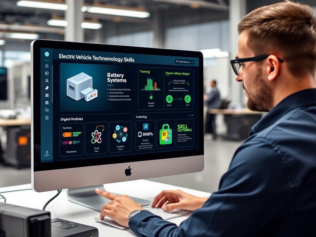Digital learning platform for electric vehicle technology skills development